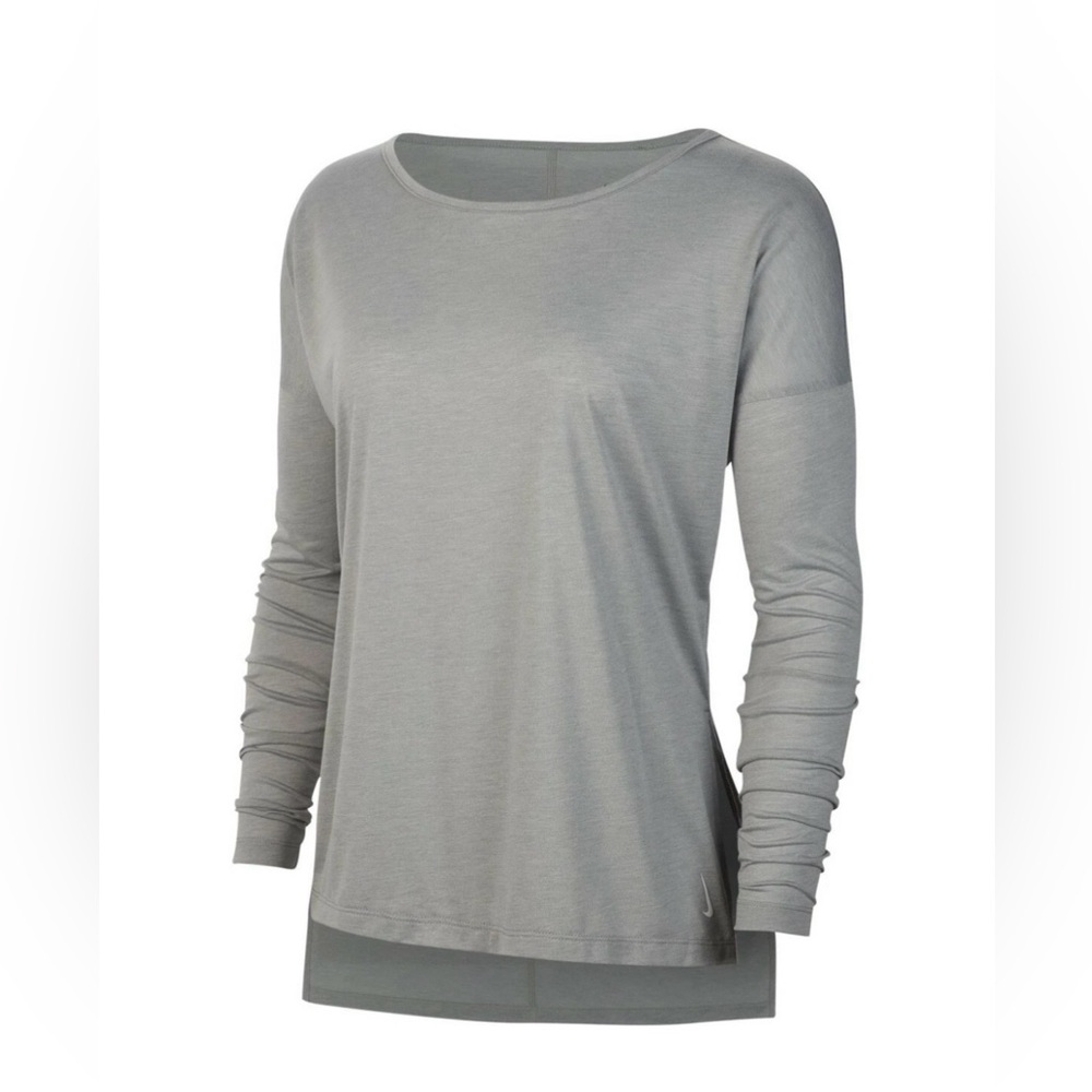 Nike Women's Light Gray Long Sleeve Tee